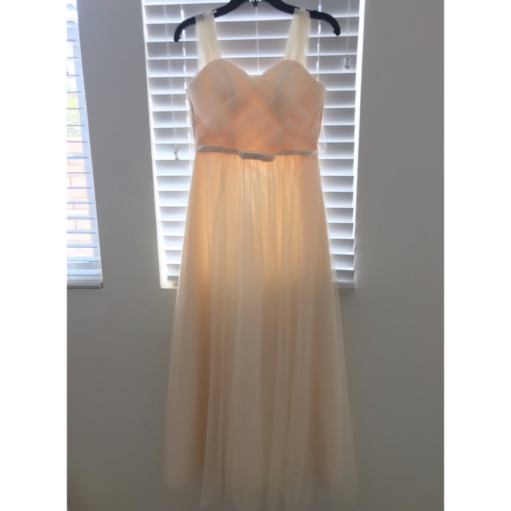 Maxi tulle dress in light champagne